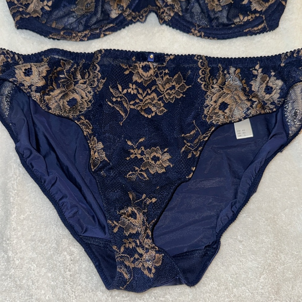 Like New - Prima Donna Neroli Balcony Bra 34F & Large Bottoms - Picture 4 of 8